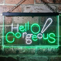 ADVPRO Hello Gorgeous Beauty Shop Dual Color LED Neon Sign st6-i3181 - White & Green