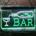 ADVPRO Bar Bottle Glass Display Open Home Decoration Dual Color LED Neon Sign st6-i3182 - White & Green