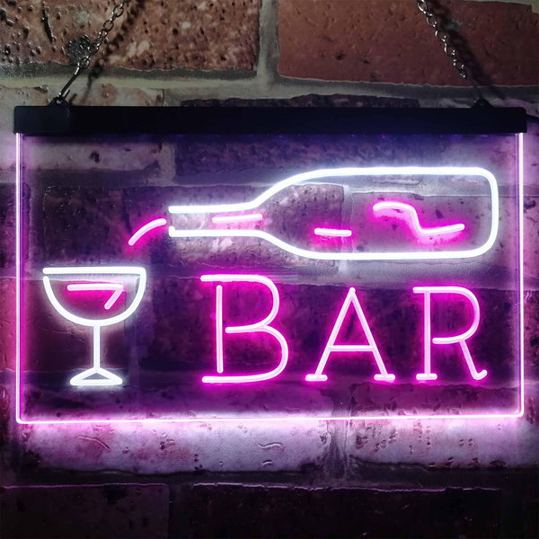 ADVPRO Bar Bottle Glass Display Open Home Decoration Dual Color LED Neon Sign st6-i3182 - White & Purple