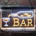 ADVPRO Bar Bottle Glass Display Open Home Decoration Dual Color LED Neon Sign st6-i3182 - White & Yellow