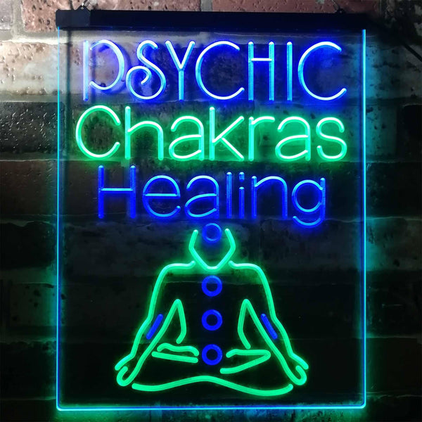 ADVPRO Psychic Chakras Healing Display Shop  Dual Color LED Neon Sign st6-i3183 - Green & Blue