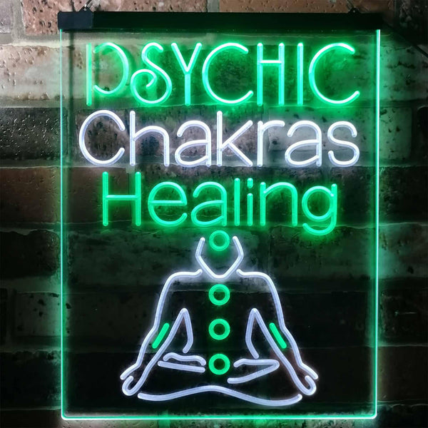 ADVPRO Psychic Chakras Healing Display Shop  Dual Color LED Neon Sign st6-i3183 - White & Green
