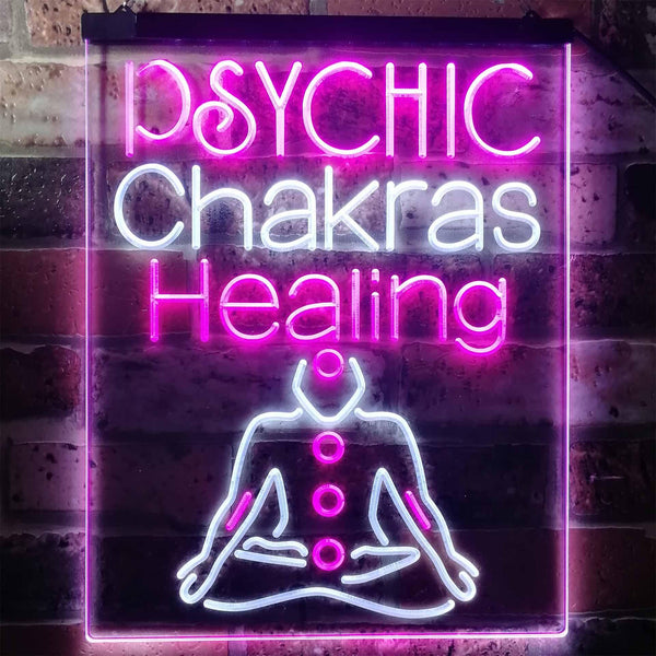 ADVPRO Psychic Chakras Healing Display Shop  Dual Color LED Neon Sign st6-i3183 - White & Purple