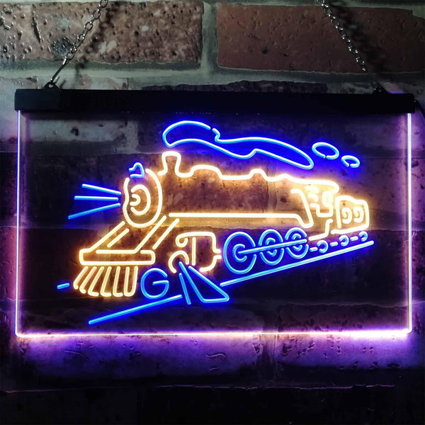 ADVPRO Train Lover Kid Room Decoration Display Dual Color LED Neon Sign st6-i3184 - Blue & Yellow