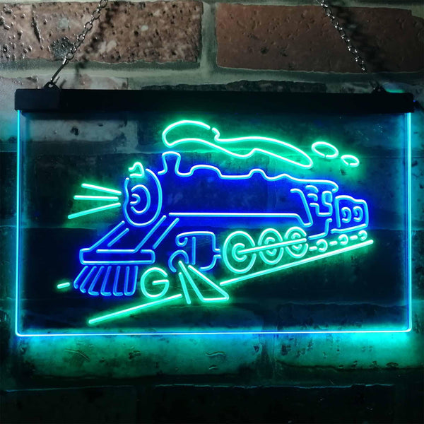 ADVPRO Train Lover Kid Room Decoration Display Dual Color LED Neon Sign st6-i3184 - Green & Blue