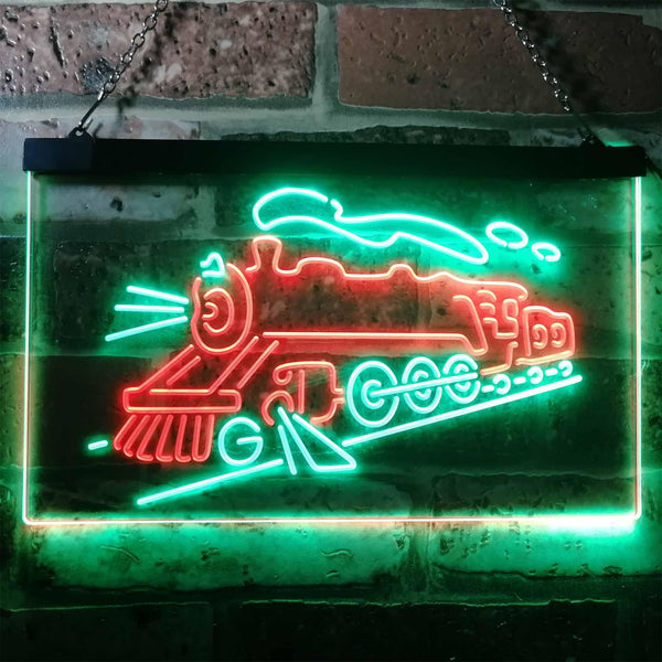 ADVPRO Train Lover Kid Room Decoration Display Dual Color LED Neon Sign st6-i3184 - Green & Red
