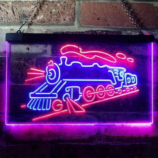 ADVPRO Train Lover Kid Room Decoration Display Dual Color LED Neon Sign st6-i3184 - Red & Blue