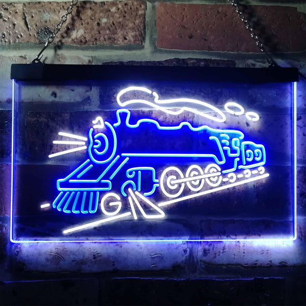 ADVPRO Train Lover Kid Room Decoration Display Dual Color LED Neon Sign st6-i3184 - White & Blue