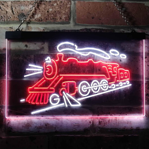 ADVPRO Train Lover Kid Room Decoration Display Dual Color LED Neon Sign st6-i3184 - White & Red