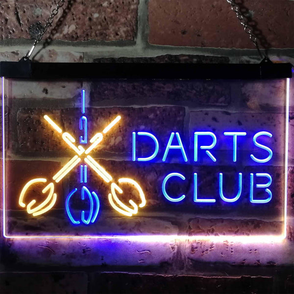 ADVPRO Dart Clubs Bar Pub VIP Open Dual Color LED Neon Sign st6-i3185 - Blue & Yellow