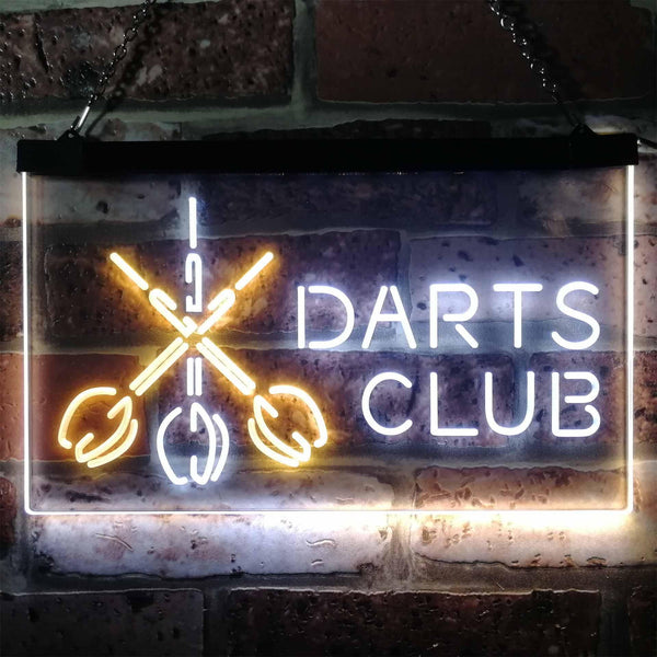 ADVPRO Dart Clubs Bar Pub VIP Open Dual Color LED Neon Sign st6-i3185 - White & Yellow
