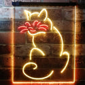 ADVPRO Cat Kitten Lover Pet Shop Grooming Night Light  Dual Color LED Neon Sign st6-i3186 - Red & Yellow