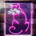 ADVPRO Cat Kitten Lover Pet Shop Grooming Night Light  Dual Color LED Neon Sign st6-i3186 - White & Purple