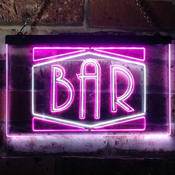 ADVPRO BAR Display Open Home Decoration Man Cave Dual Color LED Neon Sign st6-i3188 - White & Purple