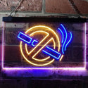 ADVPRO No Smoking Non Smoke Warning Shop Restaurant Dual Color LED Neon Sign st6-i3189 - Blue & Yellow