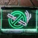 ADVPRO No Smoking Non Smoke Warning Shop Restaurant Dual Color LED Neon Sign st6-i3189 - White & Green