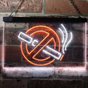 ADVPRO No Smoking Non Smoke Warning Shop Restaurant Dual Color LED Neon Sign st6-i3189 - White & Orange
