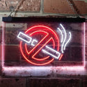 ADVPRO No Smoking Non Smoke Warning Shop Restaurant Dual Color LED Neon Sign st6-i3189 - White & Red