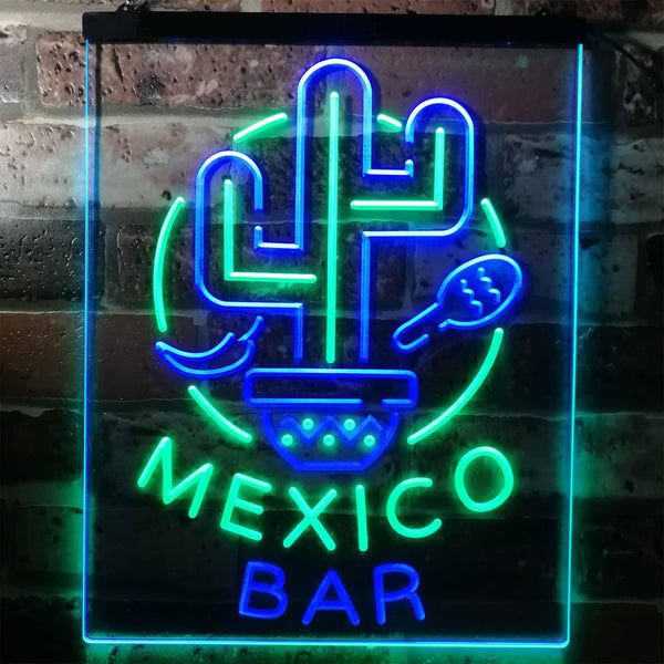 ADVPRO Mexico Bar Cactus Display Restaurant Open  Dual Color LED Neon Sign st6-i3190 - Green & Blue