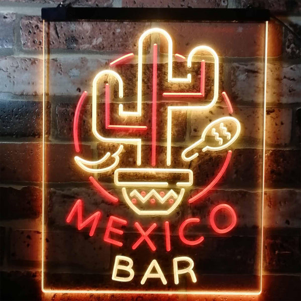 ADVPRO Mexico Bar Cactus Display Restaurant Open  Dual Color LED Neon Sign st6-i3190 - Red & Yellow