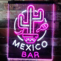 ADVPRO Mexico Bar Cactus Display Restaurant Open  Dual Color LED Neon Sign st6-i3190 - White & Purple