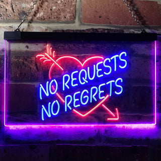 ADVPRO No Requests No Regrets Room Home Display Decoration Dual Color LED Neon Sign st6-i3191 - Blue & Red