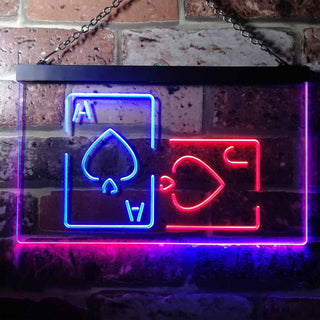 ADVPRO Black Jack Poker Casino Room Dual Color LED Neon Sign st6-i3193 - Blue & Red
