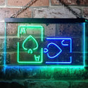 ADVPRO Black Jack Poker Casino Room Dual Color LED Neon Sign st6-i3193 - Green & Blue