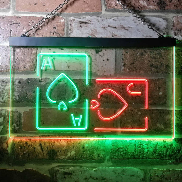 ADVPRO Black Jack Poker Casino Room Dual Color LED Neon Sign st6-i3193 - Green & Red
