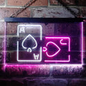 ADVPRO Black Jack Poker Casino Room Dual Color LED Neon Sign st6-i3193 - White & Purple