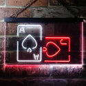 ADVPRO Black Jack Poker Casino Room Dual Color LED Neon Sign st6-i3193 - White & Red