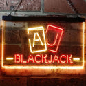 ADVPRO Black Jack Casino Poker Room Man Cave Dual Color LED Neon Sign st6-i3194 - Red & Yellow