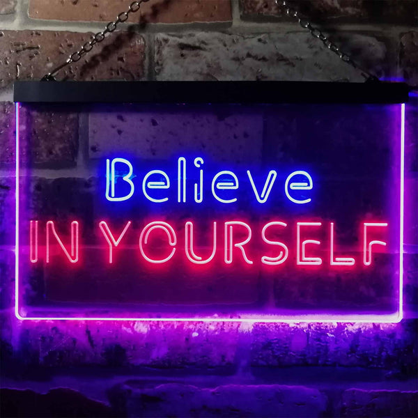 ADVPRO Believe in Yourself Bedroom Home Room Decor Dual Color LED Neon Sign st6-i3198 - Blue & Red
