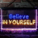 ADVPRO Believe in Yourself Bedroom Home Room Decor Dual Color LED Neon Sign st6-i3198 - Blue & Yellow