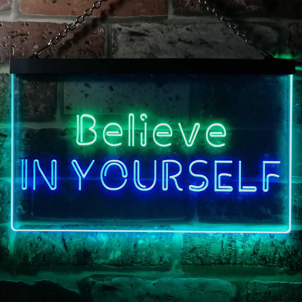 ADVPRO Believe in Yourself Bedroom Home Room Decor Dual Color LED Neon Sign st6-i3198 - Green & Blue