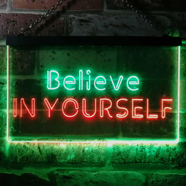 ADVPRO Believe in Yourself Bedroom Home Room Decor Dual Color LED Neon Sign st6-i3198 - Green & Red