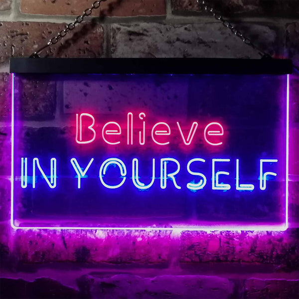 ADVPRO Believe in Yourself Bedroom Home Room Decor Dual Color LED Neon Sign st6-i3198 - Red & Blue