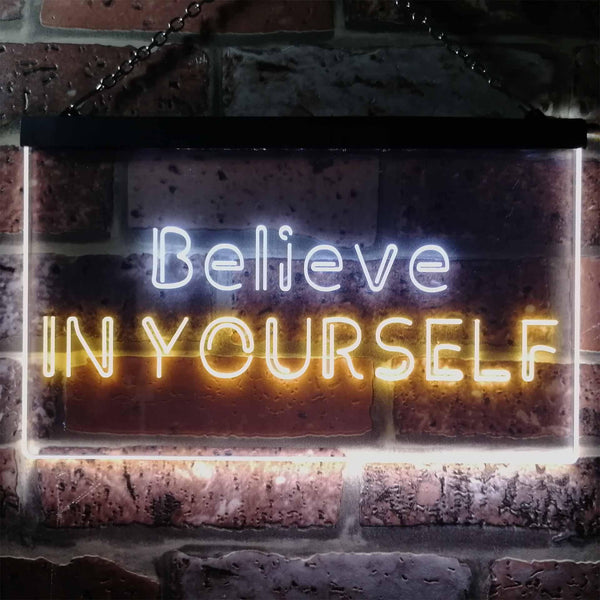 ADVPRO Believe in Yourself Bedroom Home Room Decor Dual Color LED Neon Sign st6-i3198 - White & Yellow