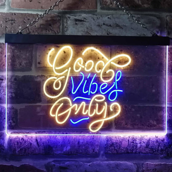 ADVPRO Good Vibes Only Bedroom Living Room Home Decor Dual Color LED Neon Sign st6-i3201 - Blue & Yellow