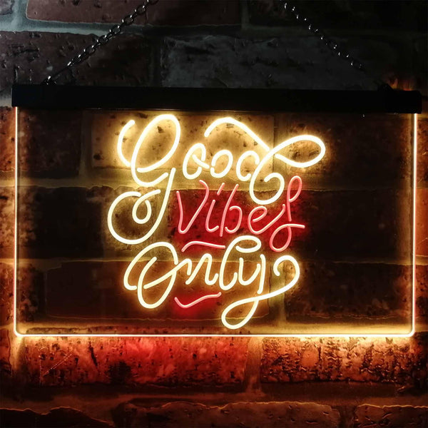 ADVPRO Good Vibes Only Bedroom Living Room Home Decor Dual Color LED Neon Sign st6-i3201 - Red & Yellow