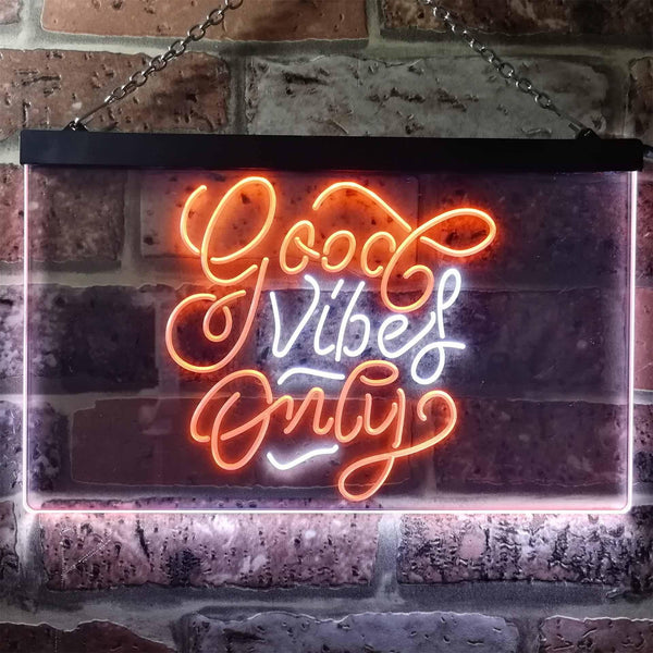 ADVPRO Good Vibes Only Bedroom Living Room Home Decor Dual Color LED Neon Sign st6-i3201 - White & Orange