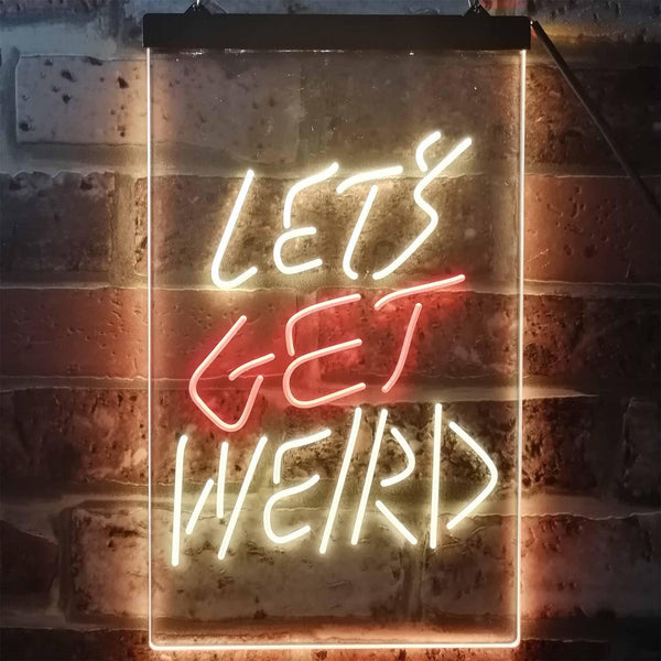 ADVPRO Let's Get Weird Bedroom Man Cave Bar Decor  Dual Color LED Neon Sign st6-i3203 - Red & Yellow