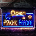 ADVPRO Psychic Reader Open Moon Star Room Decor Dual Color LED Neon Sign st6-i3204 - Blue & Yellow