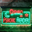 ADVPRO Psychic Reader Open Moon Star Room Decor Dual Color LED Neon Sign st6-i3204 - Green & Red