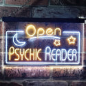 ADVPRO Psychic Reader Open Moon Star Room Decor Dual Color LED Neon Sign st6-i3204 - White & Yellow