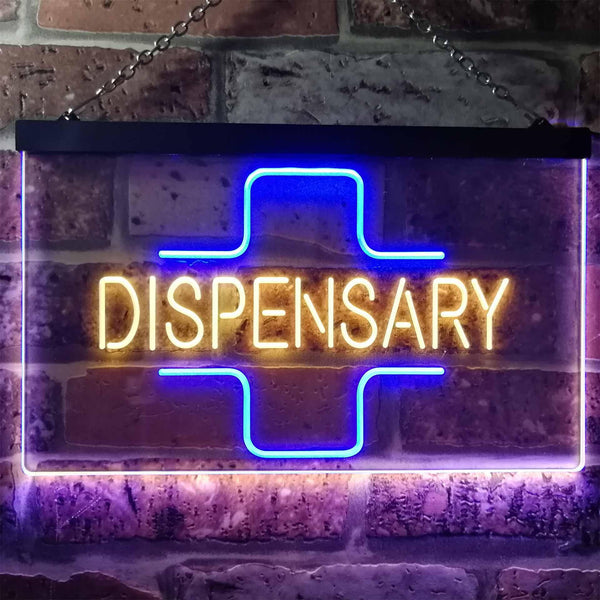 ADVPRO Dispensary Cross Shop Wall Decor Display Dual Color LED Neon Sign st6-i3205 - Blue & Yellow