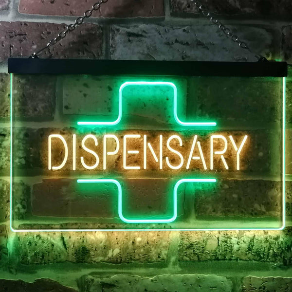 ADVPRO Dispensary Cross Shop Wall Decor Display Dual Color LED Neon Sign st6-i3205 - Green & Yellow