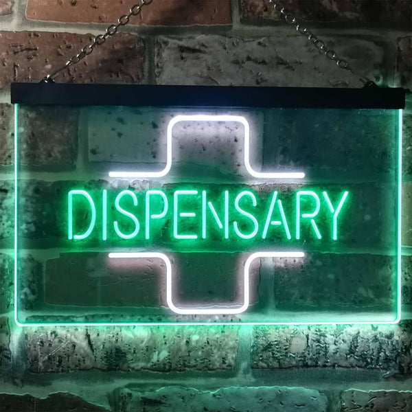 ADVPRO Dispensary Cross Shop Wall Decor Display Dual Color LED Neon Sign st6-i3205 - White & Green