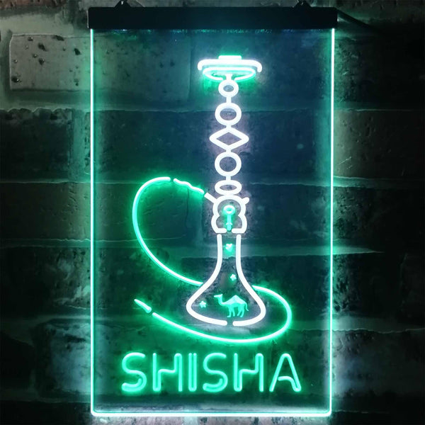 ADVPRO Hookah Shisha Shop Home Room Man Cave Decor  Dual Color LED Neon Sign st6-i3208 - White & Green