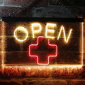ADVPRO Open Medical Cross Shop Display Decor Dual Color LED Neon Sign st6-i3209 - Red & Yellow